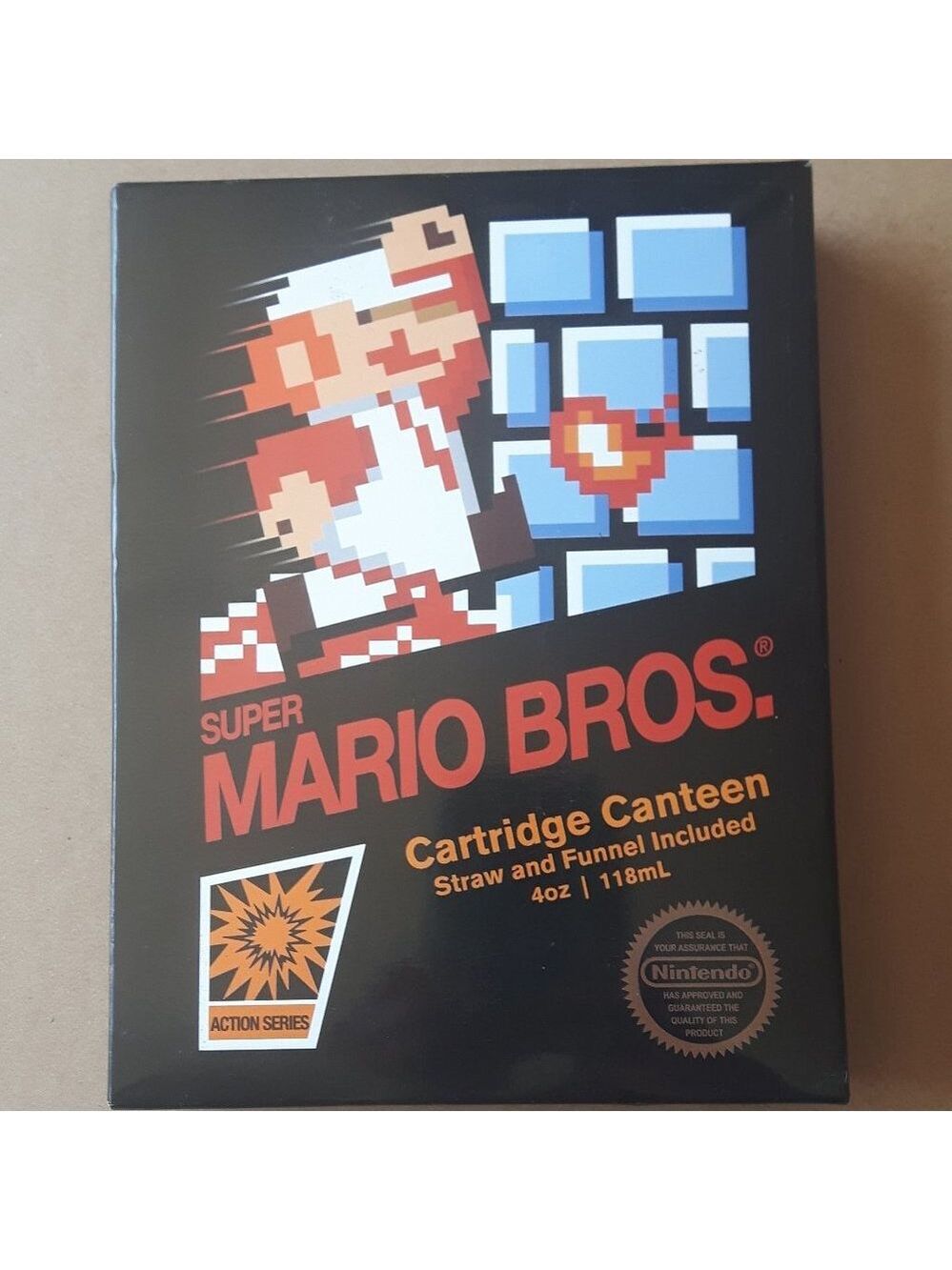 Super Mario Bros NES Canteen 5 Ounce Flask | Licensed Nintendo Merchandise NEW